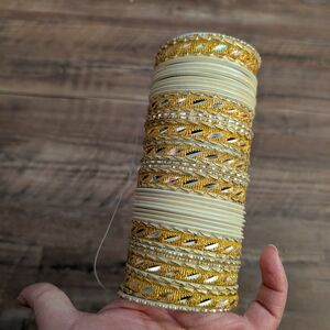 Bangles, Indian, Bollywood style, goldish 45 count Bracelets 2.5inches diameter